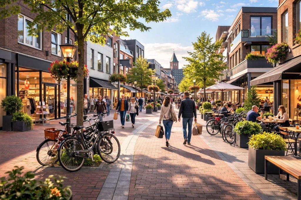 Drukke winkelstraat