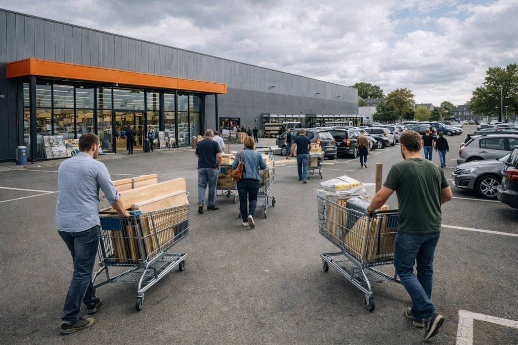 ingang van de bouwmarkt