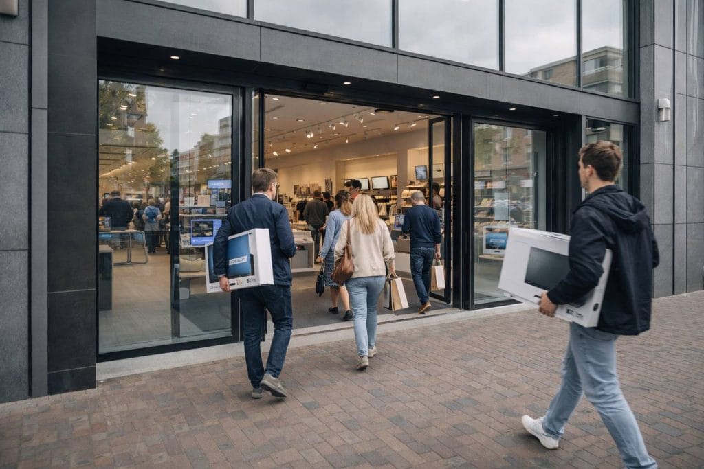 ingang van de elektronicawinkel